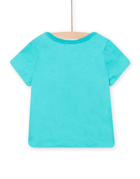 T-shirt manches courtes turquoise bébé garçon NUJOTI4 / 22SG10C1TMC202