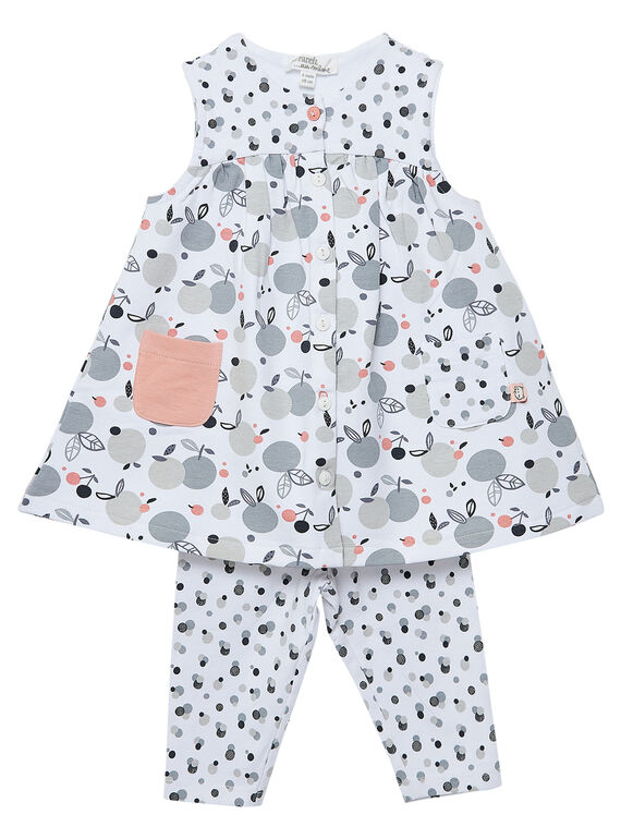 Ensemble robe sans manches + legging naissance fille JOU1ENS2 / 20SF03J1ENS000