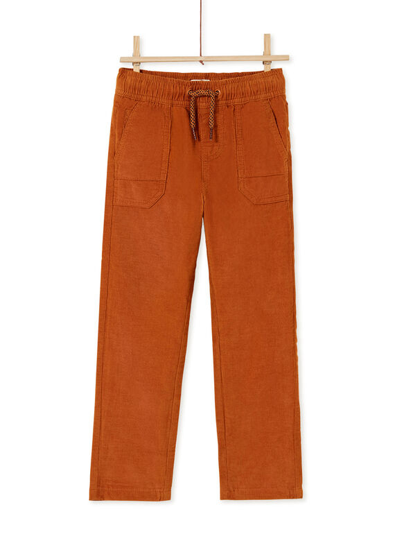 Pantalon taille élastiqué avec poches marron enfant garçon KOGOPAN1 / 20W902L2PANI806