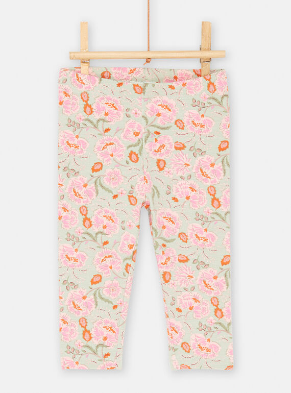 Legging vert de gris pour bébé fille SYIVERLEG / 23WI09J1CAL631