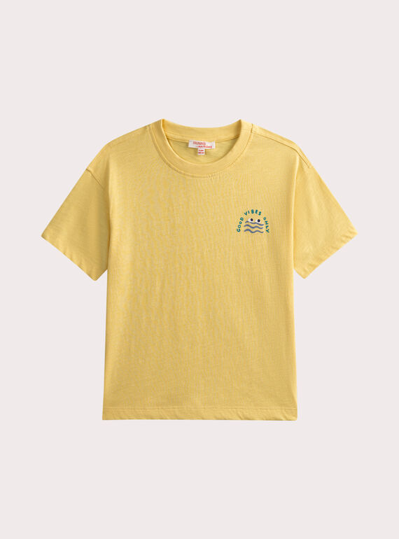 T-shirt jaune détail fantaisie WOJOTIBRO3 / 25S902L3TMCB104