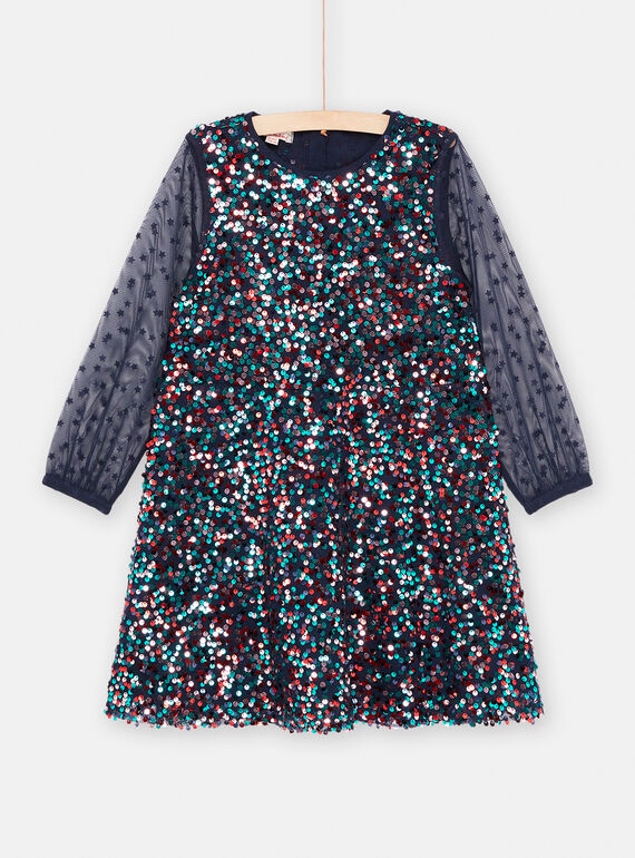 Robe marine à sequins pour fille SAWAYROB4 / 23W901S4ROB070