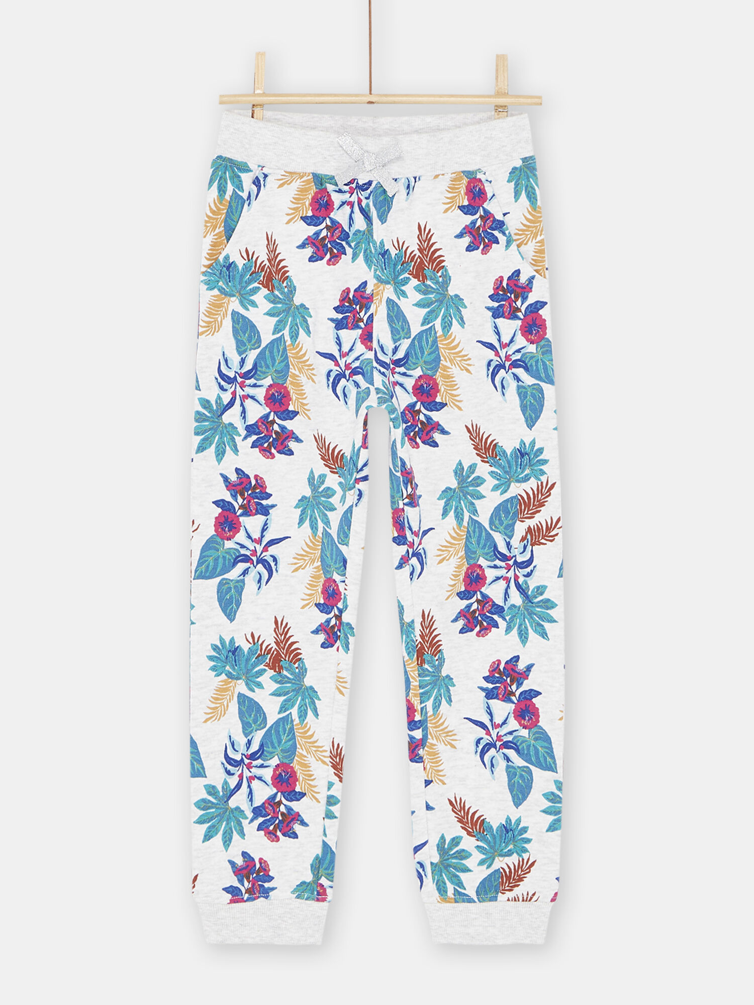 Jogging gris chin imprim fleuri fille Jogging DPAM