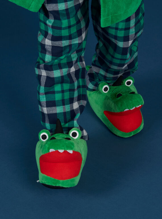 Pantoufles 3D vertes crocodiles enfant garçon NOPANTCRO3D / 22KK3611PTD600
