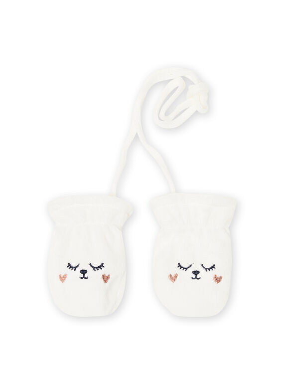 Moufles écrues motif chat soft boa bébé fille MYIPLAGAN1 / 21WI0962GAN001