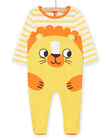 Grenouillère jaune à motif lion bébé garçon NEGAGRELIO / 22SH14G9GRE006
