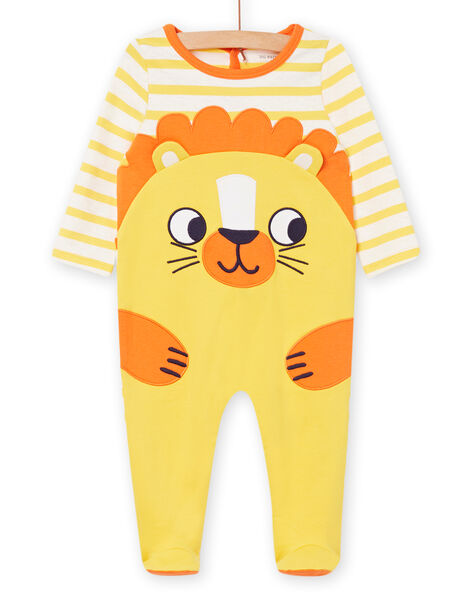 Grenouillère jaune à motif lion bébé garçon NEGAGRELIO / 22SH14G9GRE006