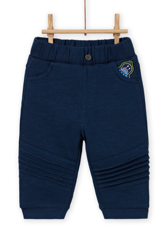 Pantalon bleu céleste à patch extraterrestre bébé garçon MUPLAPAN1 / 21WG10O1PANC204