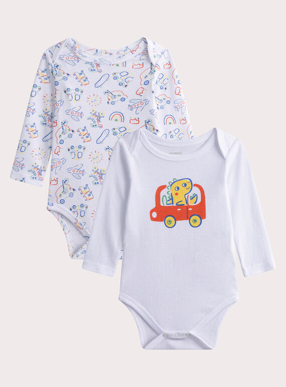 Body lot de 2 dinosaure pour bébé garçon  WEGABODVOIT / 25SH14C1BOD000