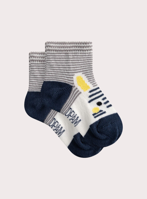 Chaussettes beige motif zèbre pour bébé garçon WYUJOSOC4 / 25SI10M5SOQA001