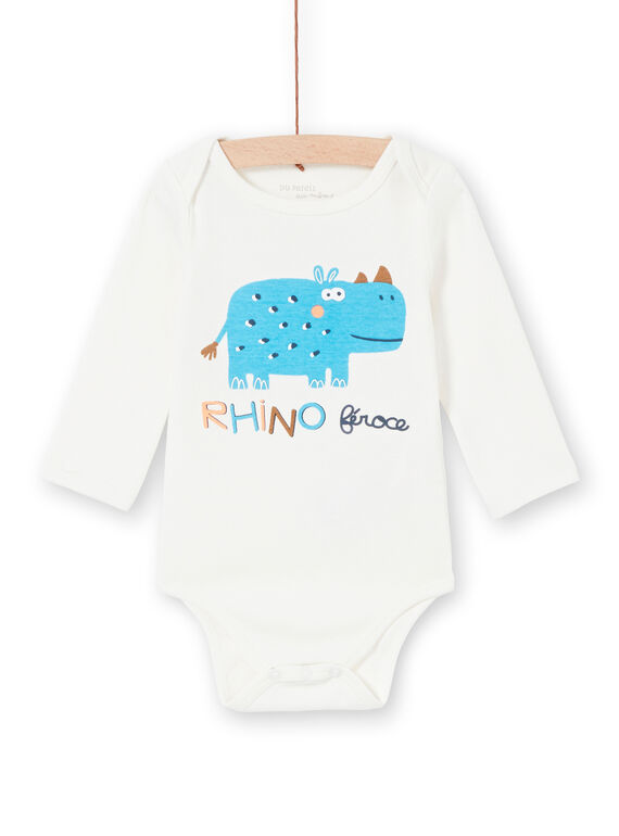 Body écru manches longues motif rhinocéros LEGABODRINO / 21SH142CBDL001