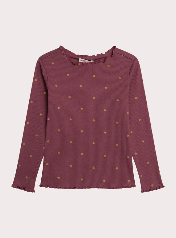 Haut marron imprimé en côte XAJOTEE5 / 25W901F7TMLI804