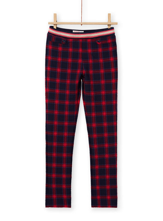 Pantalon milano imprimé tartan enfant fille MAMIXPANT / 21W901J1PANC205