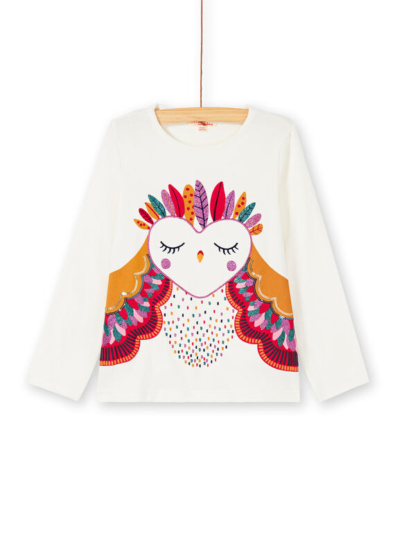 T-shirt manches longues, animation chouette imprimée et brodée KALUTEE1 / 20W901P1TML001