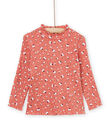 Sous-pull en maille côtelée à imprimé fleuri PIJOSOUPRIB4 / 22WG09C1SPLE415