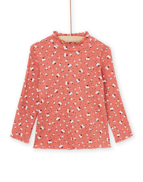 Sous-pull en maille côtelée à imprimé fleuri PIJOSOUPRIB4 / 22WG09C1SPLE415