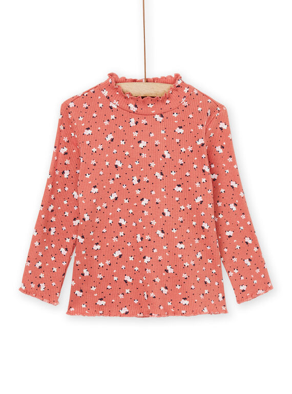 Sous-pull en maille côtelée à imprimé fleuri PIJOSOUPRIB4 / 22WG09C1SPLE415
