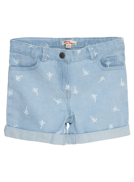 Short en jean, imprimé délavé palmiers JAJOSHORT3 / 20S901T1D30P272