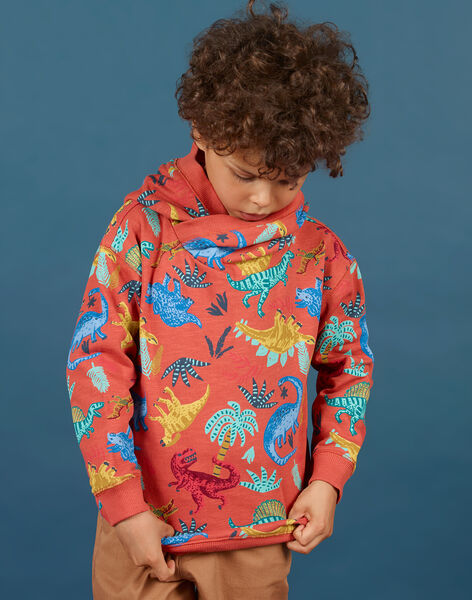 Sweatshirt à capuche imprimé dinosaures enfant garçon MOPASWE / 21W902H1SWEE415