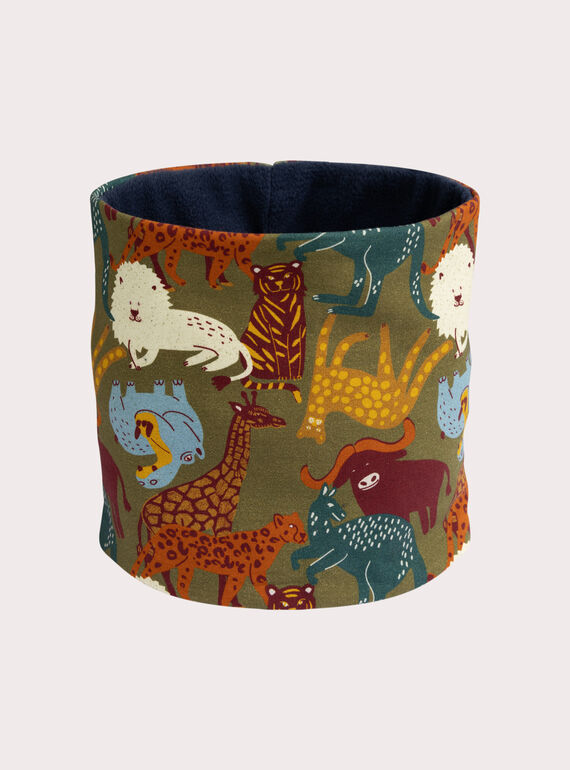 Snood à motif animaux de la savane pour garçon VYOGROSNO1 / 24WI02M1SNO604
