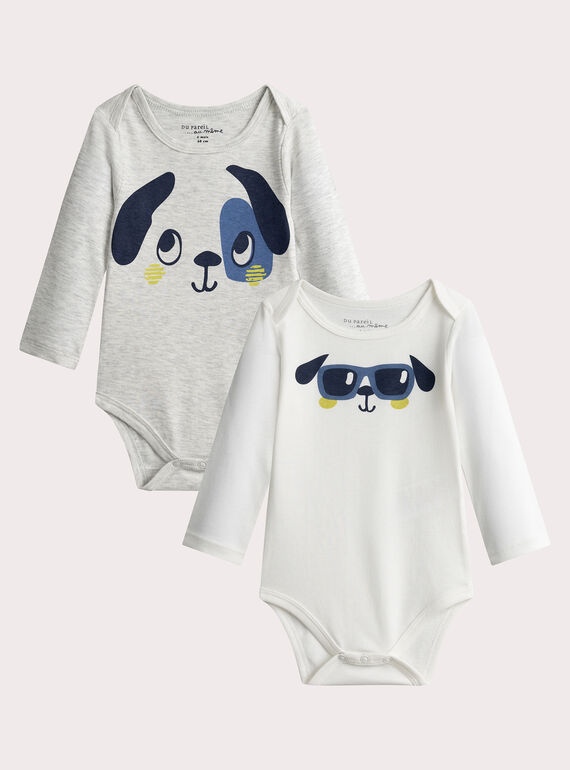 Lot de 2 body manches longues à animation chien pour bébé garçon VEGABODTET / 24WH1486BDL943