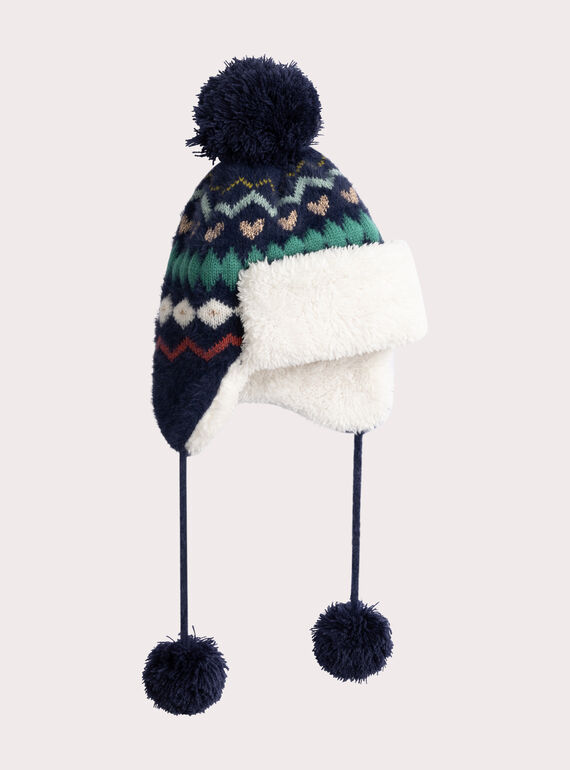 Chapka tricoté à pompom  pour fille VYAJOCHAP1 / 24WI01M1BON070