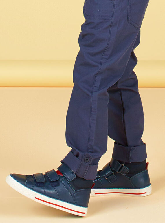 Basket cuir marine enfant garçon  GGBASTRIVM / 19WK36I6D3F070