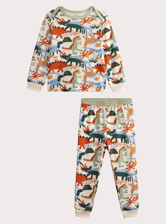 Pyjama écru dinosaure pour enfant garçon WEGOPYJZOR / 25SH12B2PYJ002