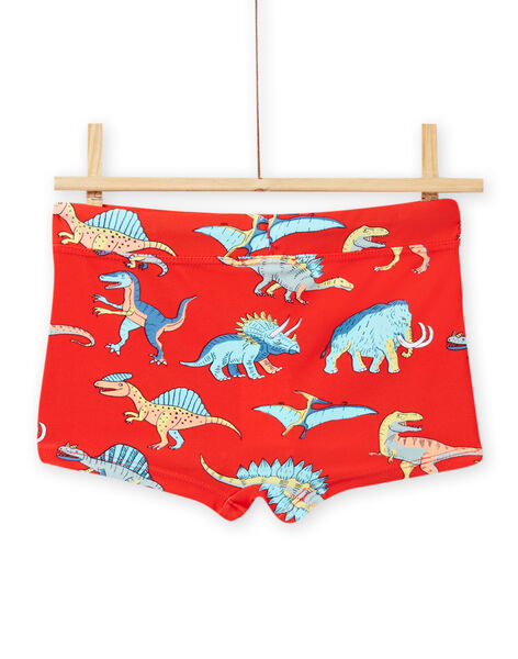 Maillot de bain rouge orangé à imprimé dinosaures enfant garçon NYOMERSHODIN / 22SI02L4MAIF527
