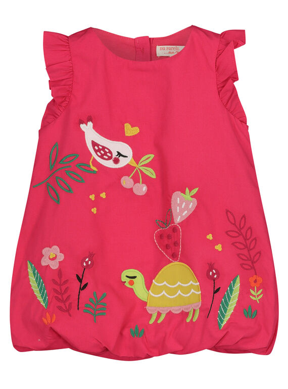 Robe en popeline bébé fille FIYEROB3 / 19SG09M3ROB304