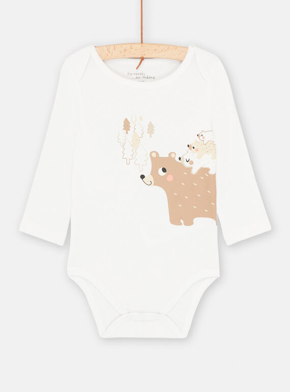 Body blanc à motif ours SEGABODFAM / 23WH1474BOD000