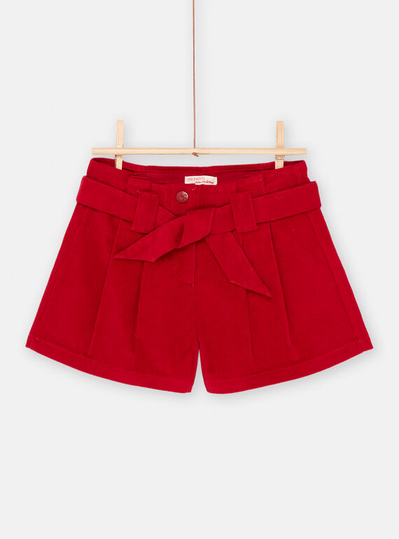 Short rouge carmin fille SAFORSHORT / 23W901K1SHOF504