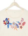 T-shirt écru foncé à motifs fleuris Femme Adulte RAMUMTI1 / 23S993G1TMC003
