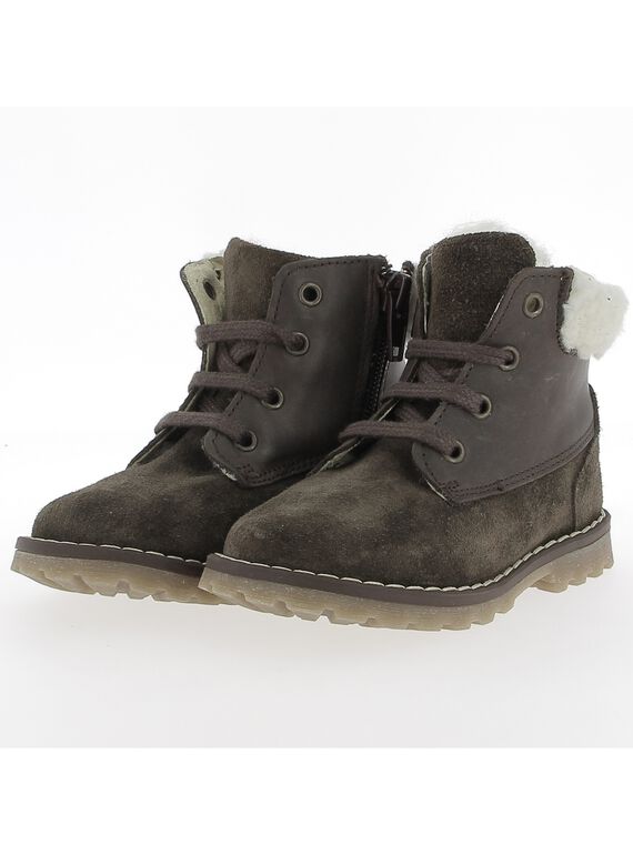 Boots fourrée en cuir bébé garçon DBGBOOTMON / 18WK38T2D0D802