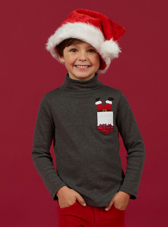 Sous-pull gris chiné motif de Noël enfant garçon MONOSOUP / 21W902Q1SPL944