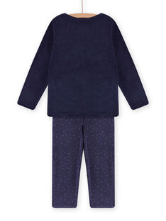 Ensemble pyjama en velours motif phosphorescent enfant fille MEFAPYJORN / 21WH1181PYJ070