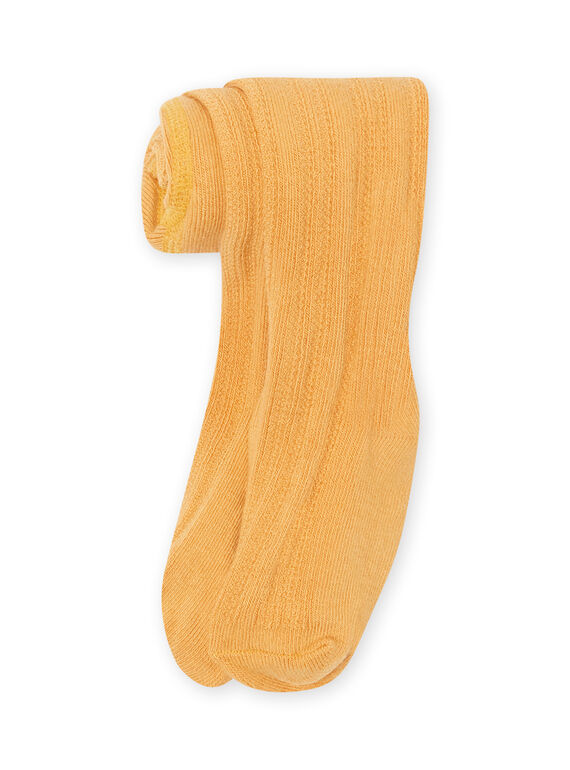 Collant moutarde à torsades bébé fille MYIJOCOLTO3 / 21WI0912COLB106