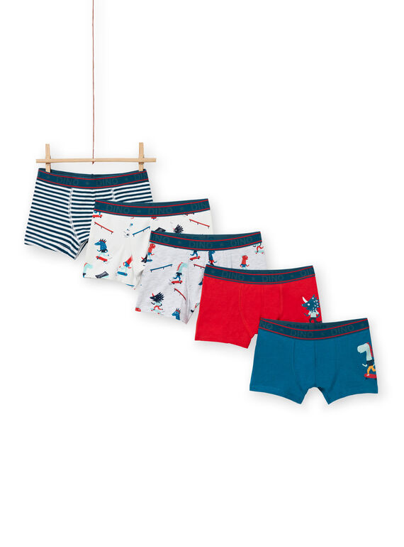 Lot de 5 boxers assortis enfant garçon MEGOBOXSEM2 / 21WH12B2BOX001