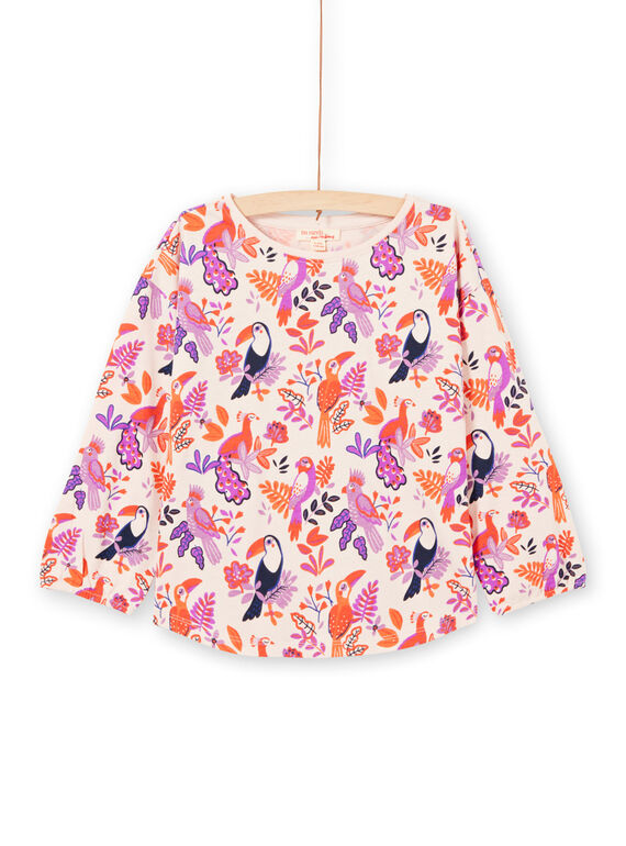 T-shirt manches longues motifs oiseaux colorés enfant fille MAPATEE / 21W901H1TMLD319