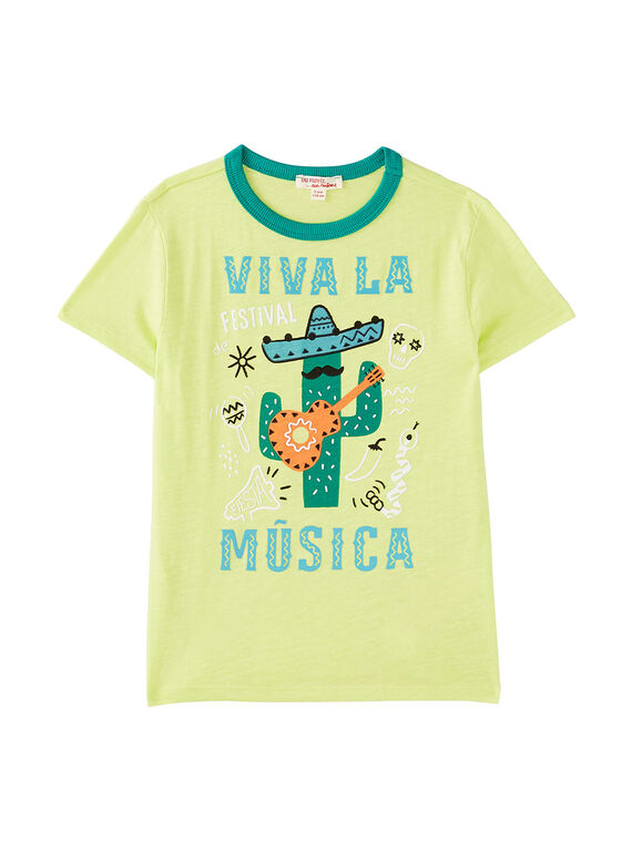 T-shirt manches courtes jaune motif cactus enfant garçon JOMARTI5 / 20S902P5TMC103