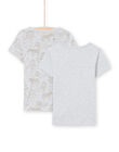 Lot de 2 T-shirts manches courtes assortis gris clair chién enfant garçon MEGOTELSAV / 21WH12B1HLIA010