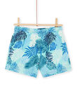Short de bain bleu à imprimé feuilles RYOMERBOXTRO / 23SI02R6MAIC200