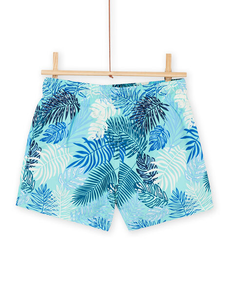 Short de bain bleu à imprimé feuilles RYOMERBOXTRO / 23SI02R6MAIC200