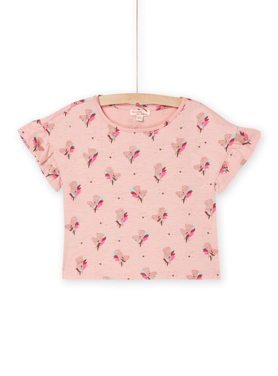 T-shirt vieux rose à imprimé licornes RAMAGTI2 / 23S901T2TMC303