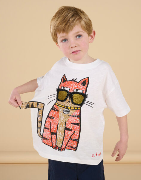 T-shirt blanc à motif chat capsule spa - Mixte ROSPATI3 / 23S902P1TMC000
