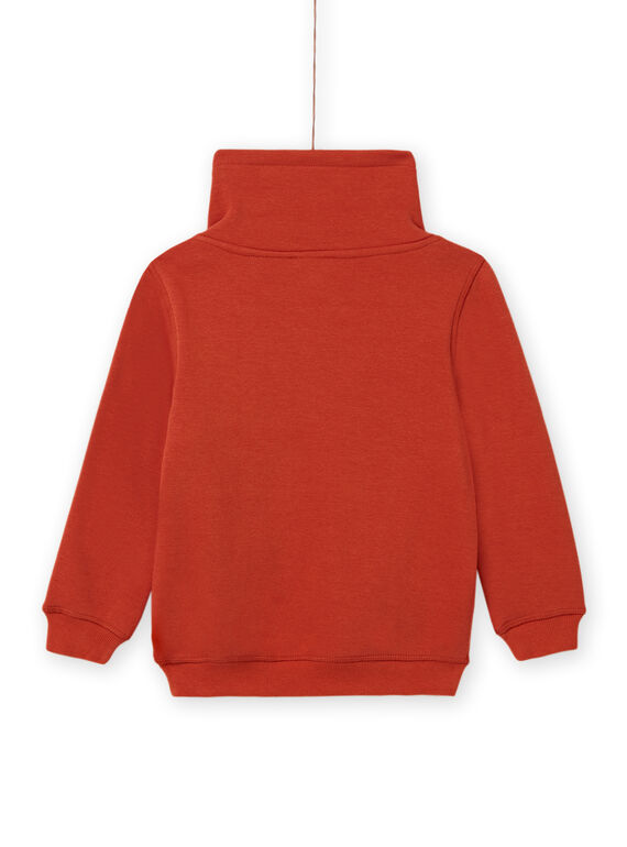 Sweat-shirt orange motif avion coloré enfant garçon MOCOSWE / 21W902L1SWE408