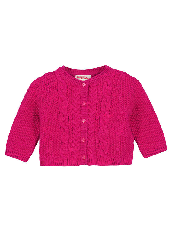 Cardigan en tricot avec lurex layette fille GIVIOCAR1 / 19WG09R2CARD320