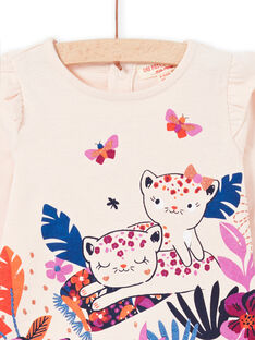 T-shirt manches longues rose pâle à motifs tigres bébé fille MIPATEE1 / 21WG09H4TMLD319
