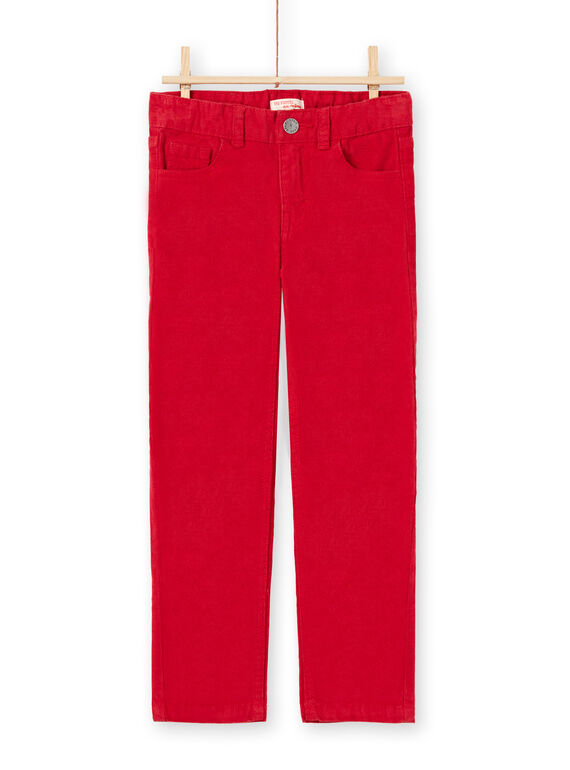 Pantalon rouge en velours enfant garçon MOJOPAVEL3 / 21W90212PANF508