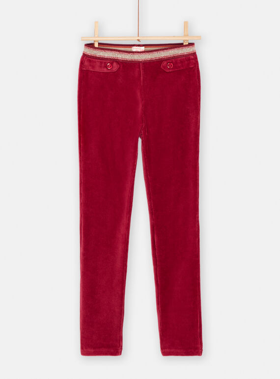 Pantalon prune en velours fille SAJOMIL4 / 23W901M2PAN709